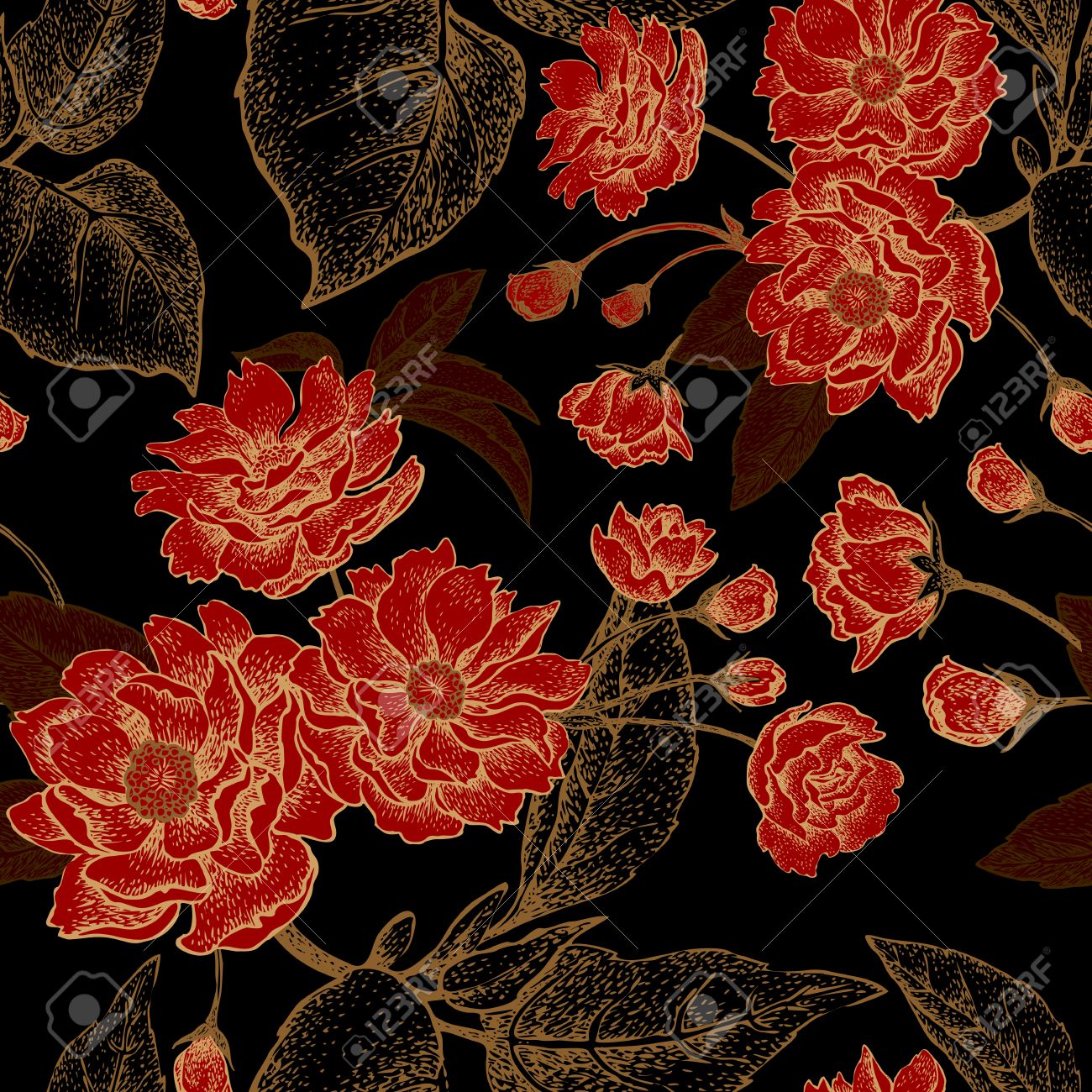 Modelo Inconsútil Del Vector Con La Flor Del Ciruelo Chino. Modelo 