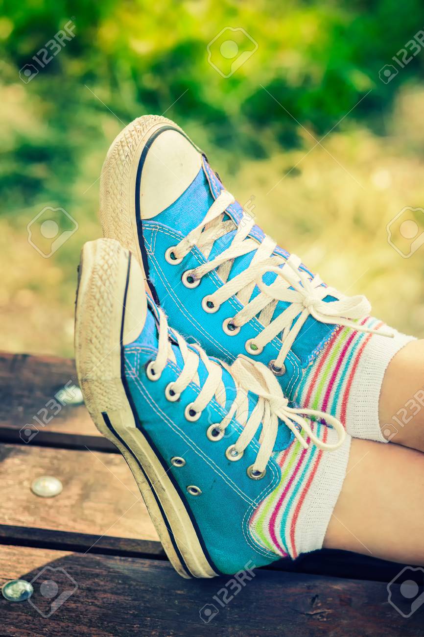 light blue canvas sneakers