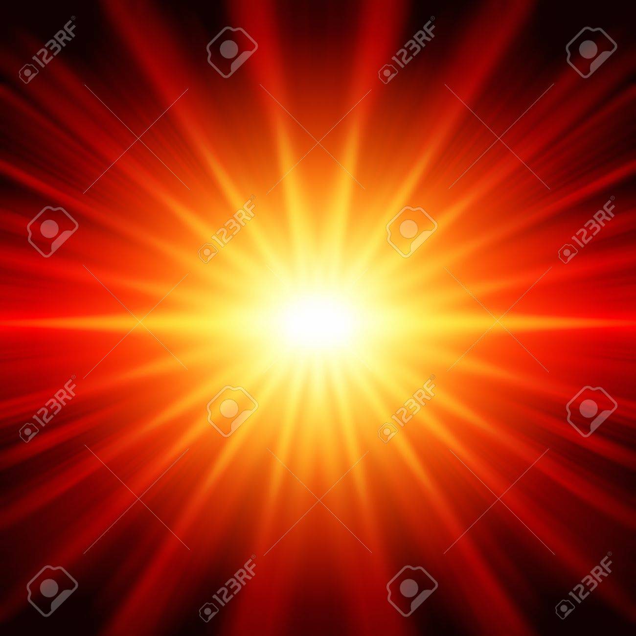 抽象的な黄色と赤黒の背景に星のような光を光線します の写真素材 画像素材 Image