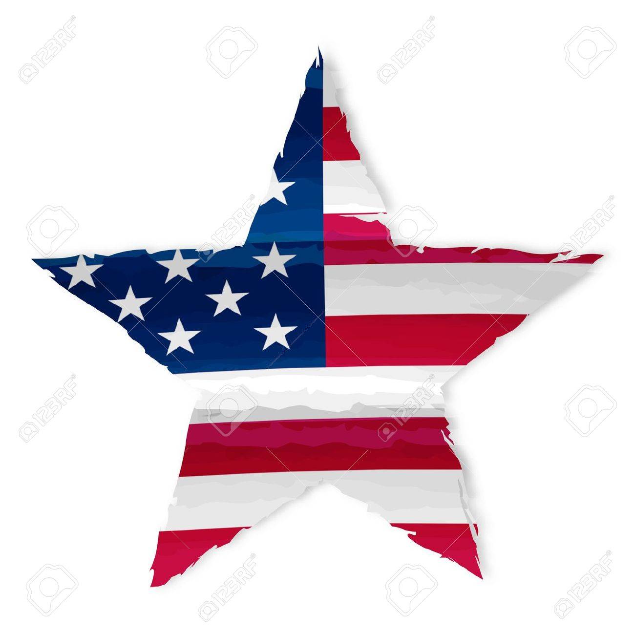 star in drawing american flag isolated usa independence stock
