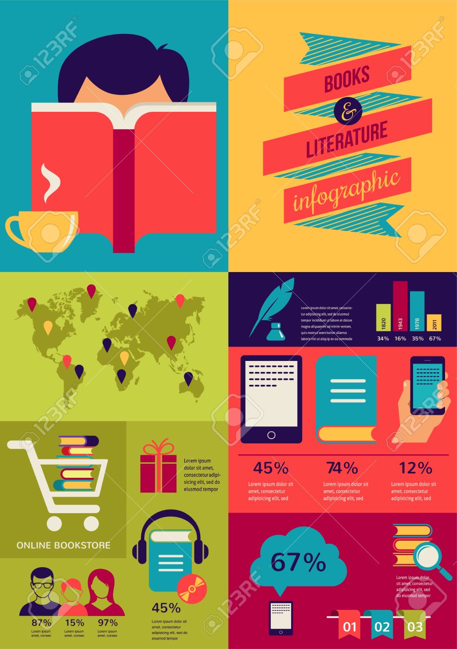 27443291-reading-books-infographics-set-