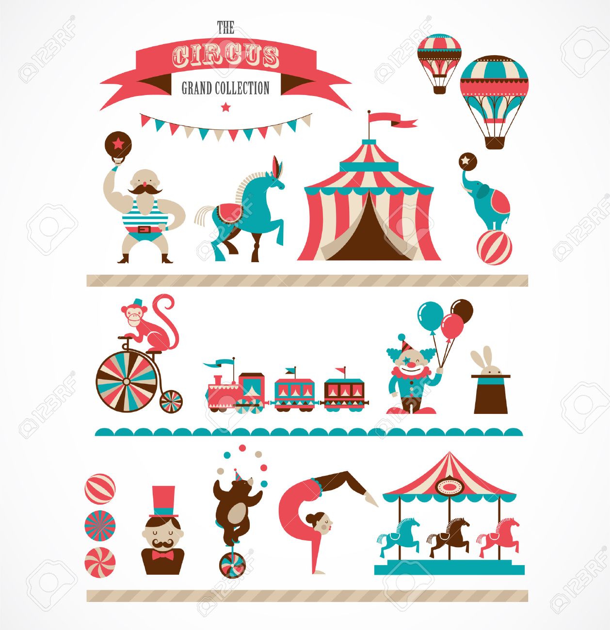 Fete Foraine Banque D Vecteurs Et Illustrations Libres De fete foraine collection de cirque énorme vintage avec le carnaval fªte foraine ic´nes