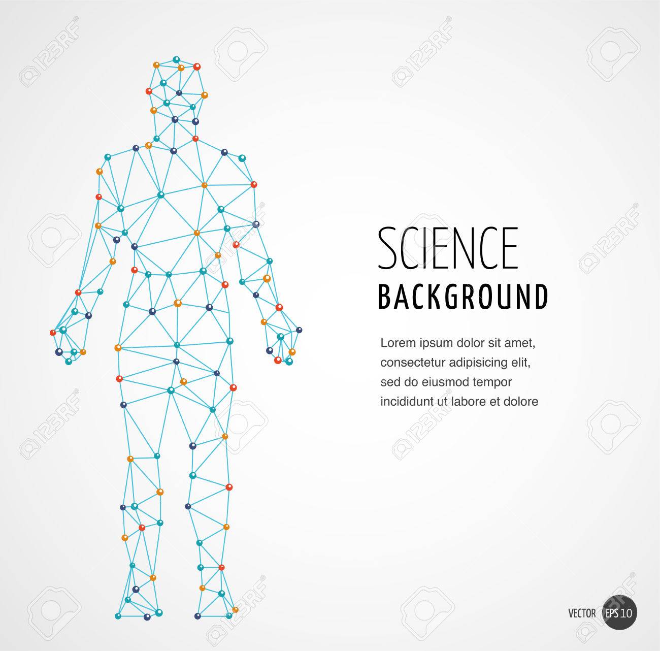 dna genetic symbol of man with abstract dna molecule structure