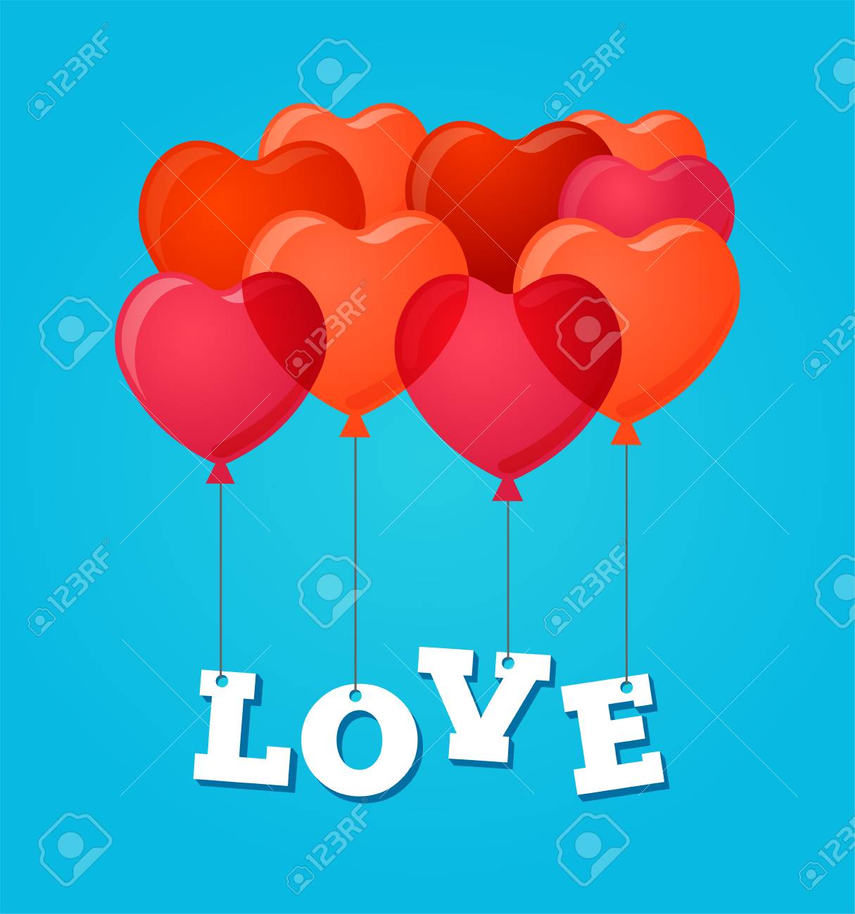 Ballons Fete Joyeux Anniversaire Et Le Jour De La Carte De Voeux De Valentine Invitation Clip Art Libres De Droits Vecteurs Et Illustration Image