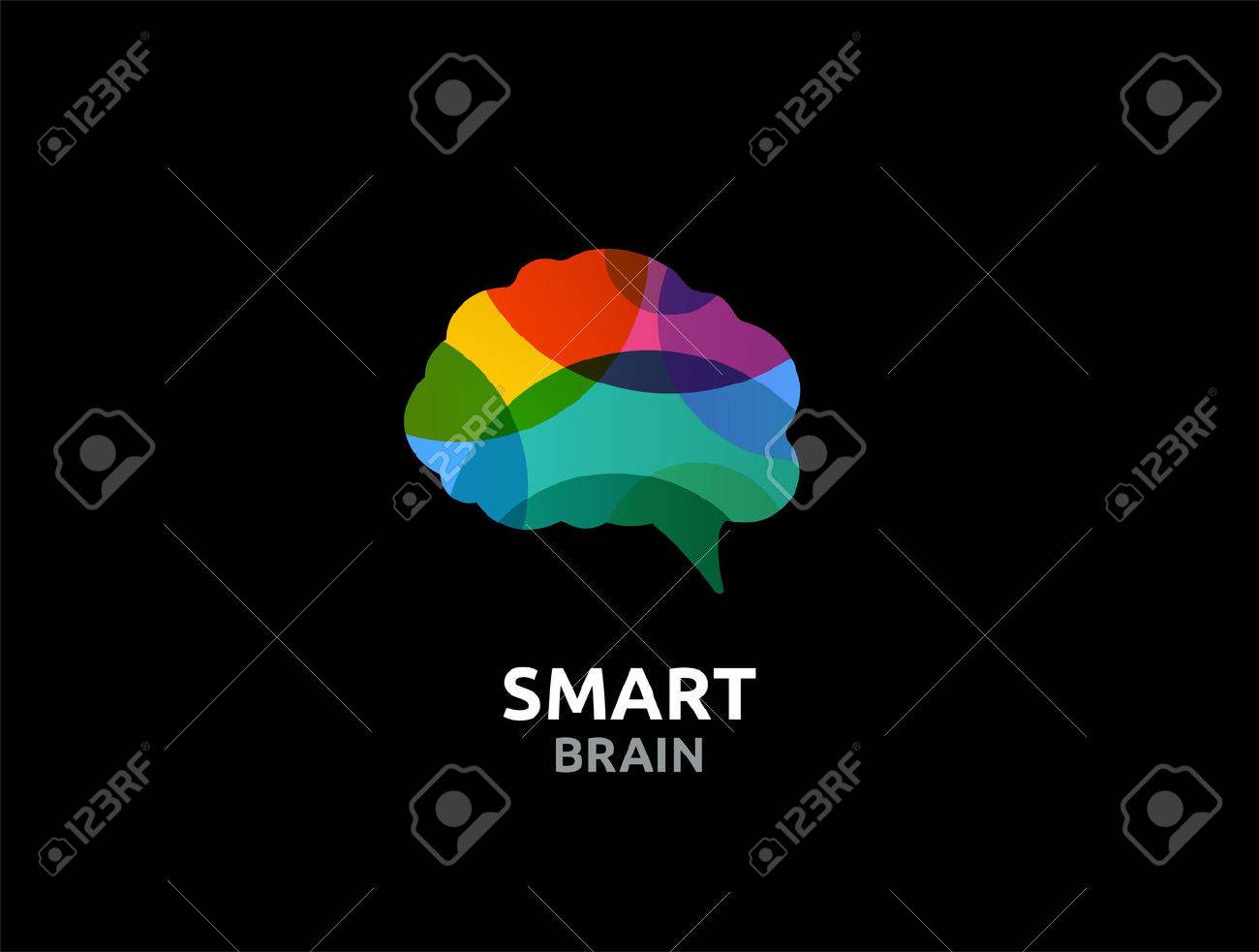 脳は スマート 創造的な心 学習とデザイン アイコン 人間の頭は 人カラフルなシンボルのイラスト素材 ベクタ Image 58658757