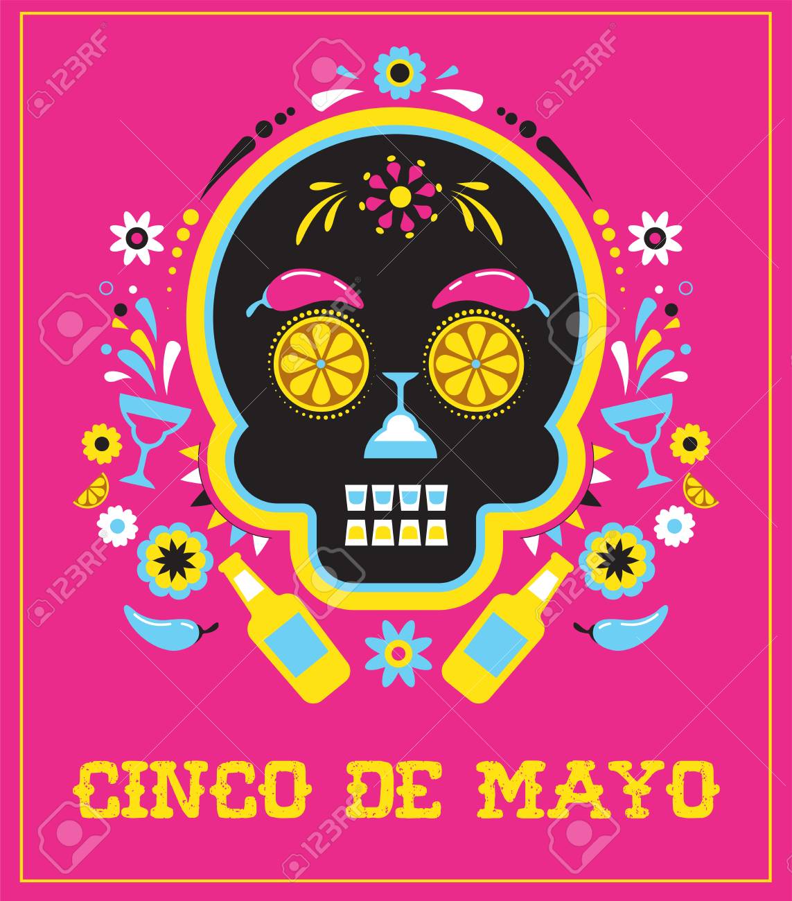 cinco de mayo mexican fiesta holiday poster party flyer greeting