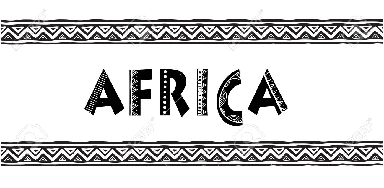 Africa Letters. Banner With Tribal Traditional Grunge Pattern, Concept  Design Royalty Free SVG, Cliparts, Vectors, and Stock Illustration. Image  104614266., image size:1300x638