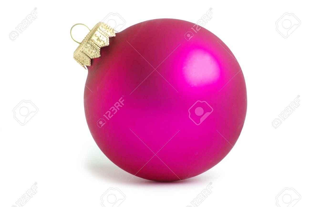 Pink christmas ball isolated on white background - 8169427 Pink christmas ball isolated on white background - 8169427