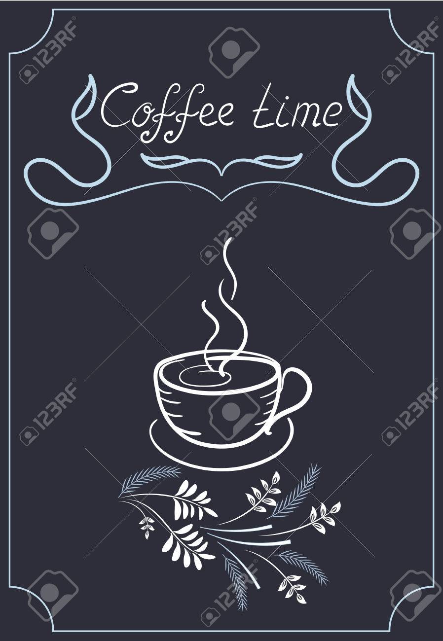 カフェやレストラン コーナー飾り コーヒー カップ スタイル手の図面や手書きの見出しのデザイン要素の看板のイラスト素材 ベクタ Image カフェやレストラン コーナー飾り コーヒー カップ スタイル手の図面や手書きの見出しのデザイン要素の看板のイラスト素材 ベクタ Image