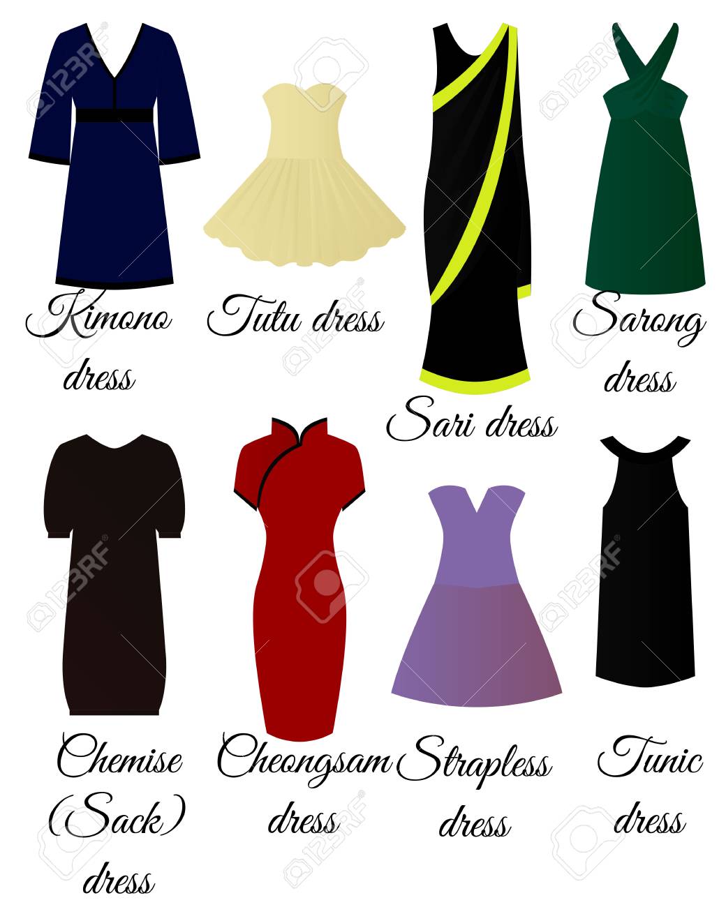dress cuts names