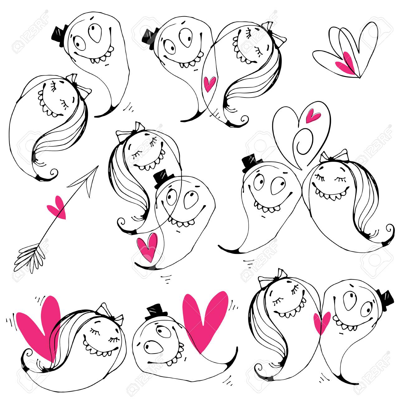 Enamored Romantic Set With Cute Characters Isolated Vector Royalty Free Cliparts Vectors And Stock Illustration Image Enamored Romantic Set With Cute Characters Isolated Vector Royalty Free Cliparts Vectors And Stock Illustration Image