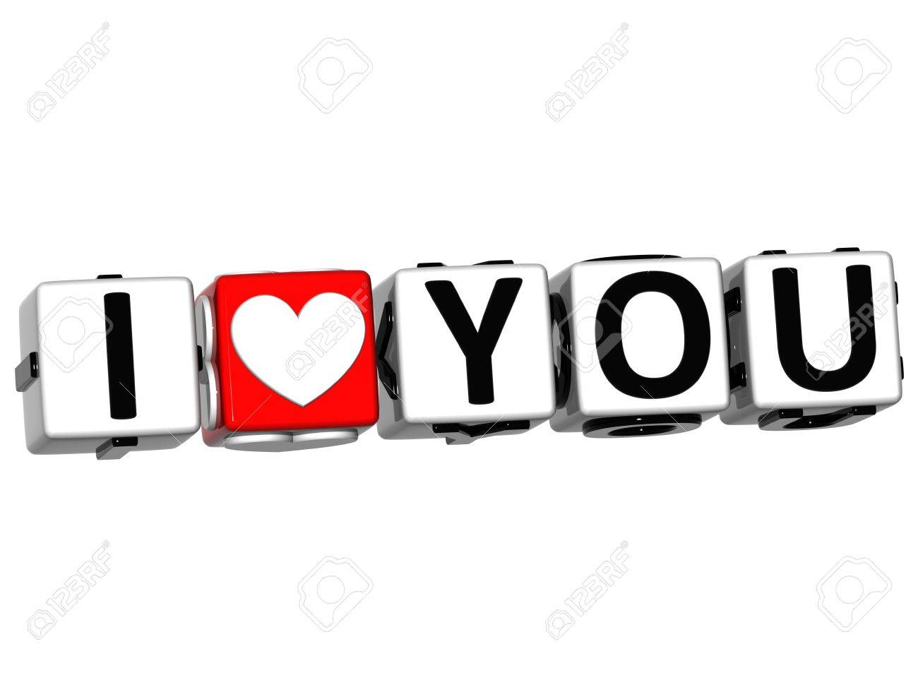 3d love you button