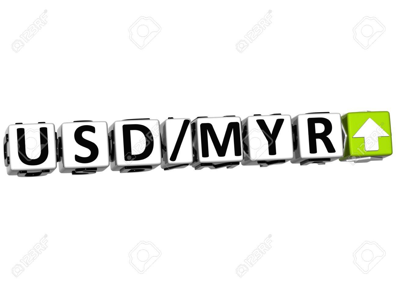 3d Currency Usd Myr Rate Concept Symbol Button On White Background - 