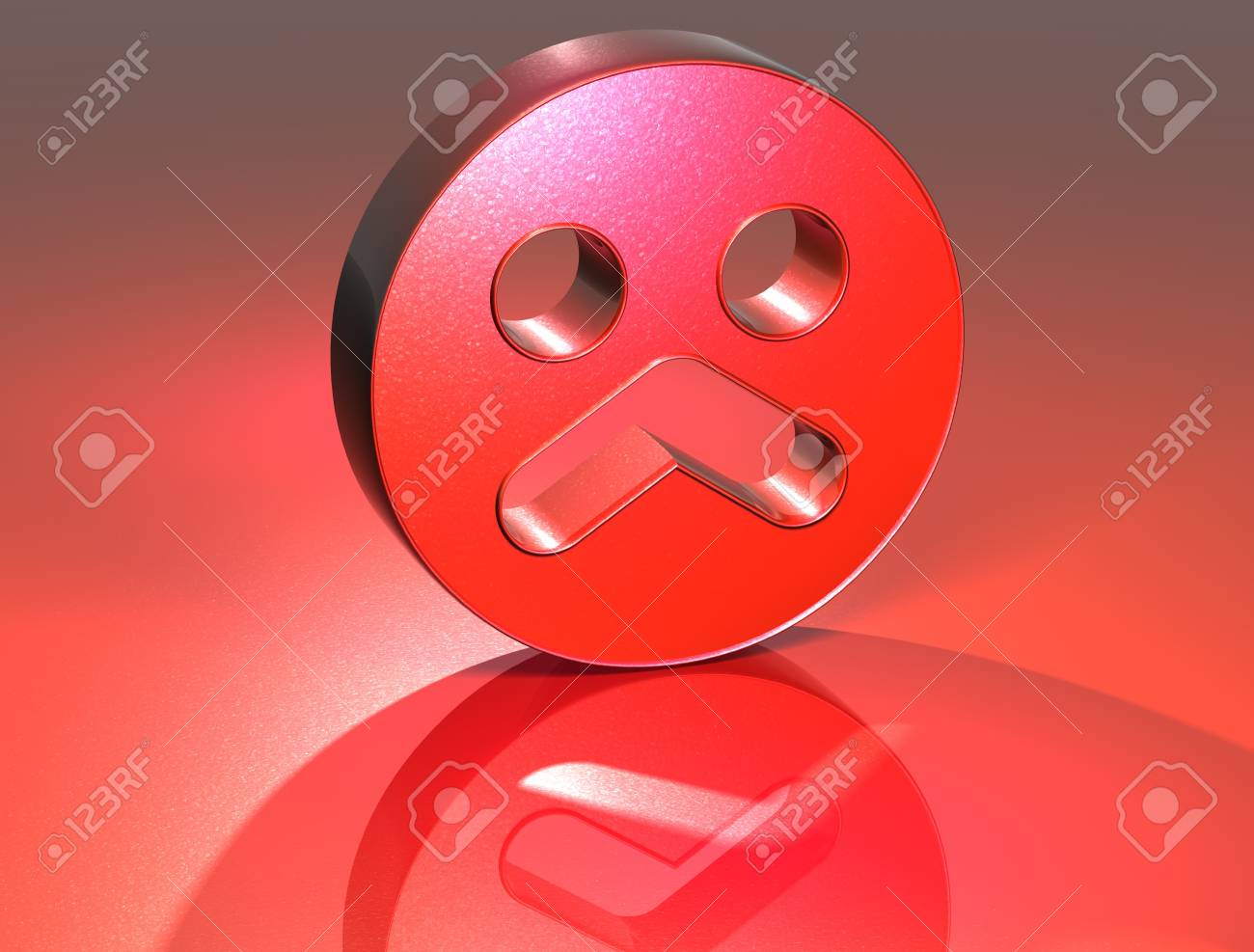 赤い背景の上の 3 D 悲しい顔赤い印 の写真素材 画像素材 Image 1417