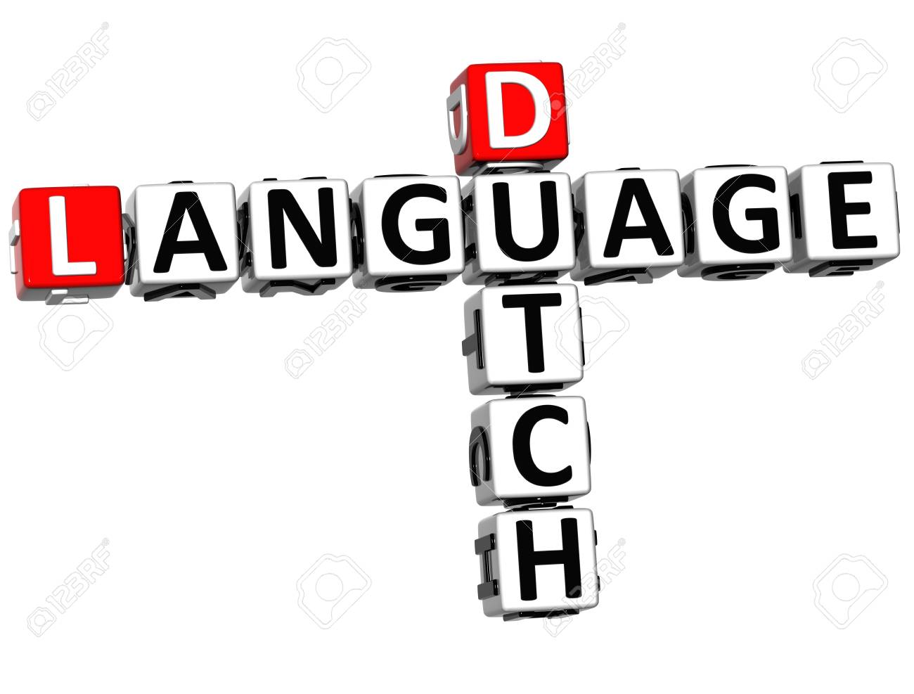 Mots Croisés 3d Langue Néerlandaise Sur Fond Blanc - 