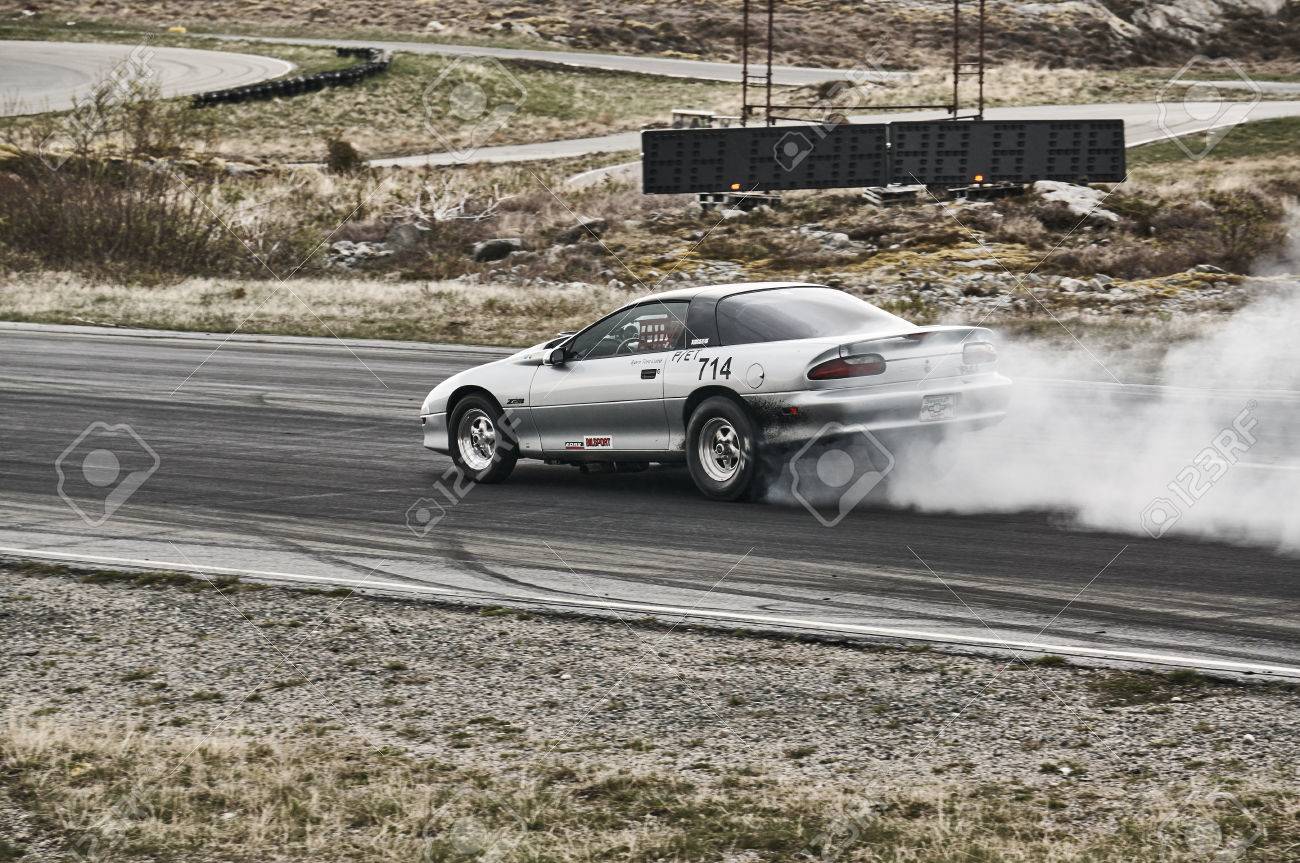 Froya Norway 24 June 16 Norwegian Fuming Drift Car At High Skill Motor Sport Competitions And