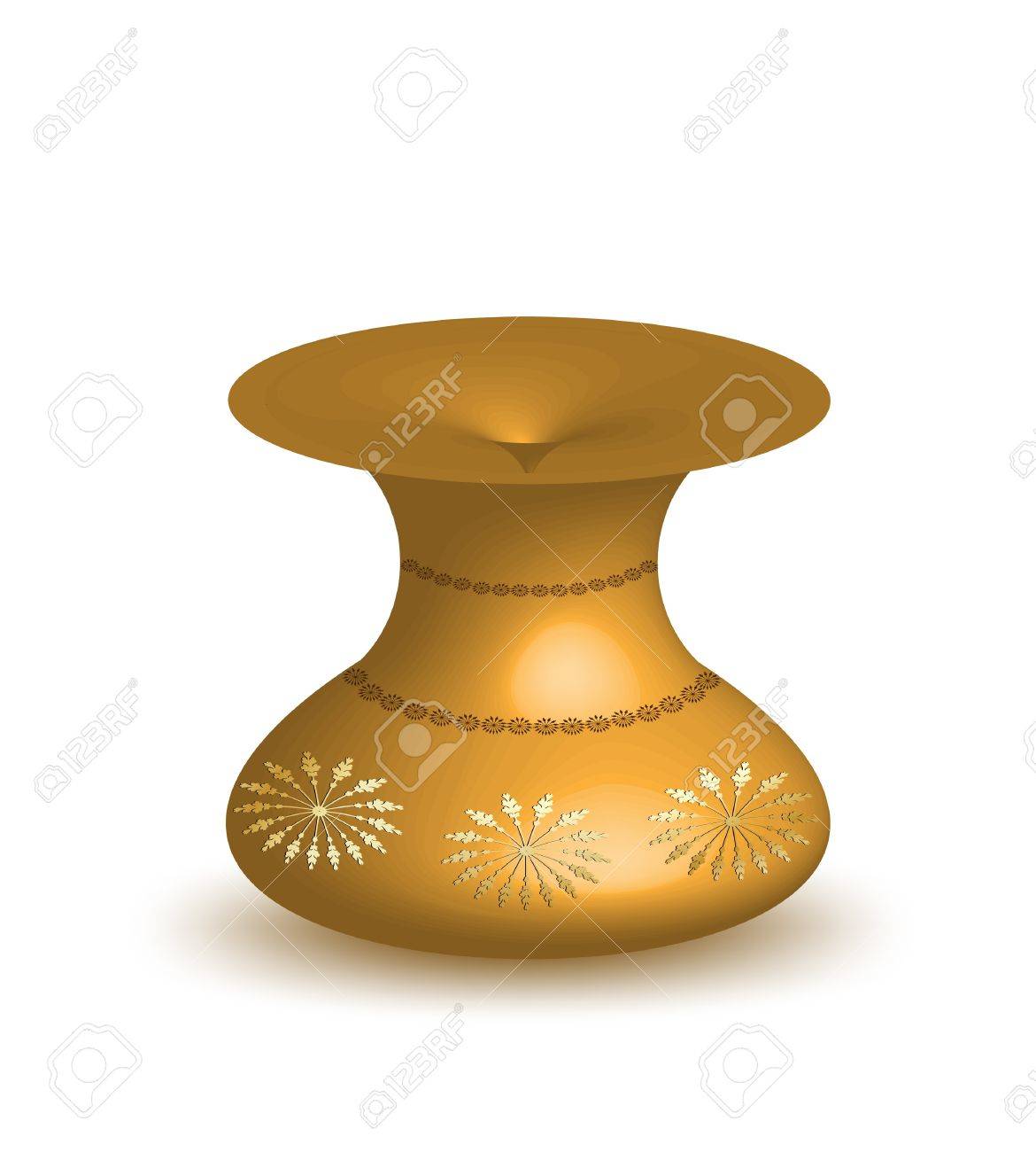 白い背景で隔離の金の壺 のイラスト素材 ベクタ Image 1247