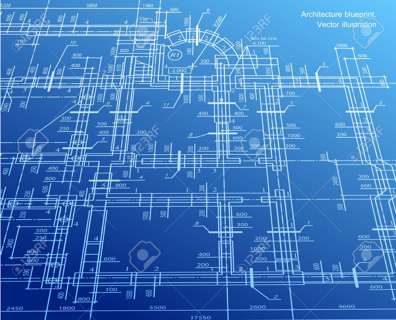 Blueprint background. Technical design paper Stock Vector Image