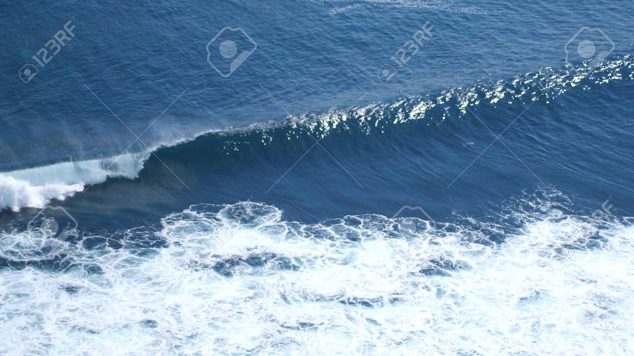 aerial drone view of foaming waves in ocean stock photo picture and