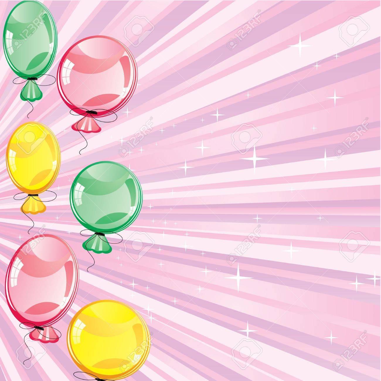 pinik card with baloons stock photo picture and royalty free image