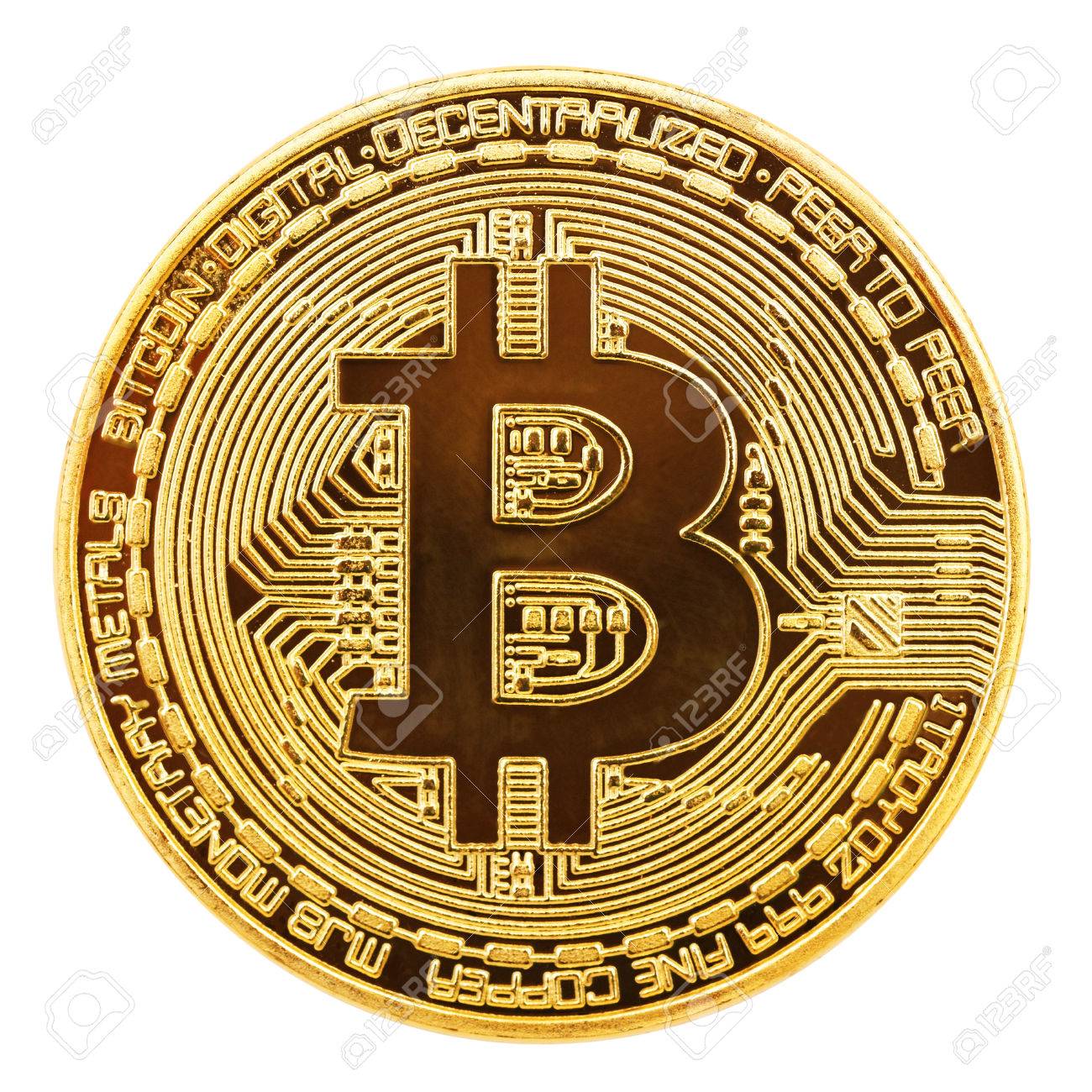 황금 Bitcoin - 국제 가상 Cryptocurrency의 상징. 흰색으로 격리. 로열티 무료 사진, 그림, 이미지 그리고  스톡포토그래피. Image 84874440