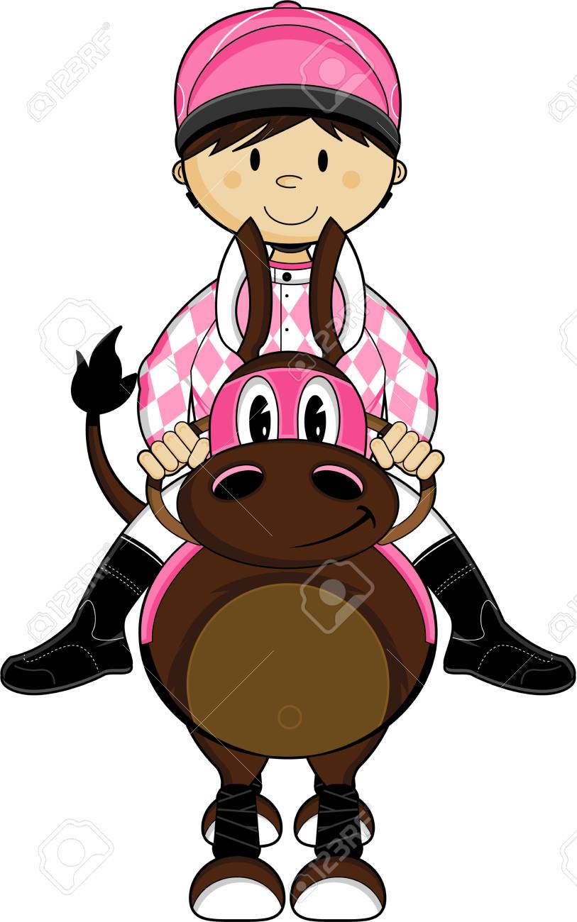 Cute Cartoon Horse Racing Jockey Royalty Free Cliparts Vectors And Stock Illustration Image 74307663