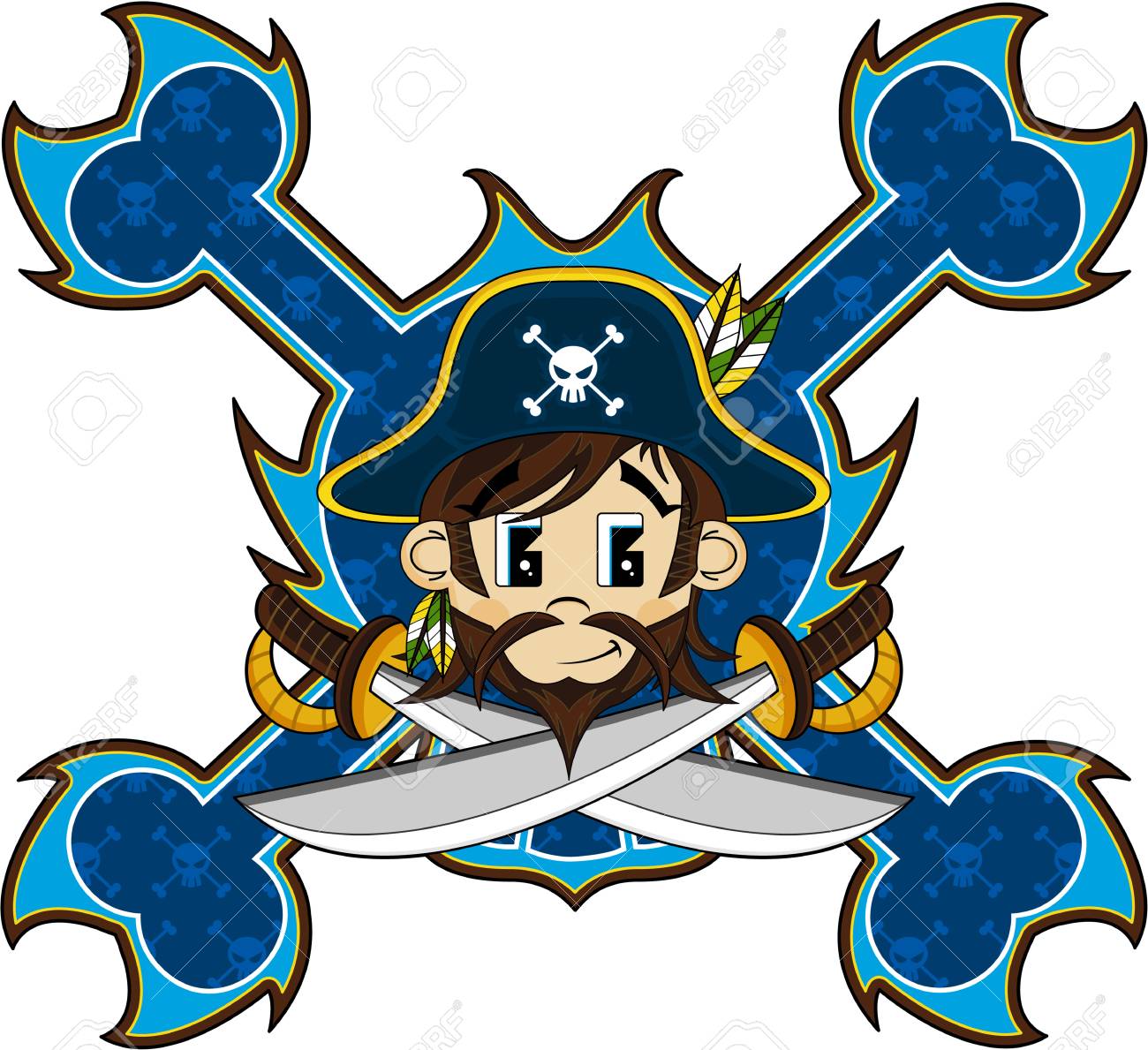 漫画海賊船長 のイラスト素材 ベクタ Image
