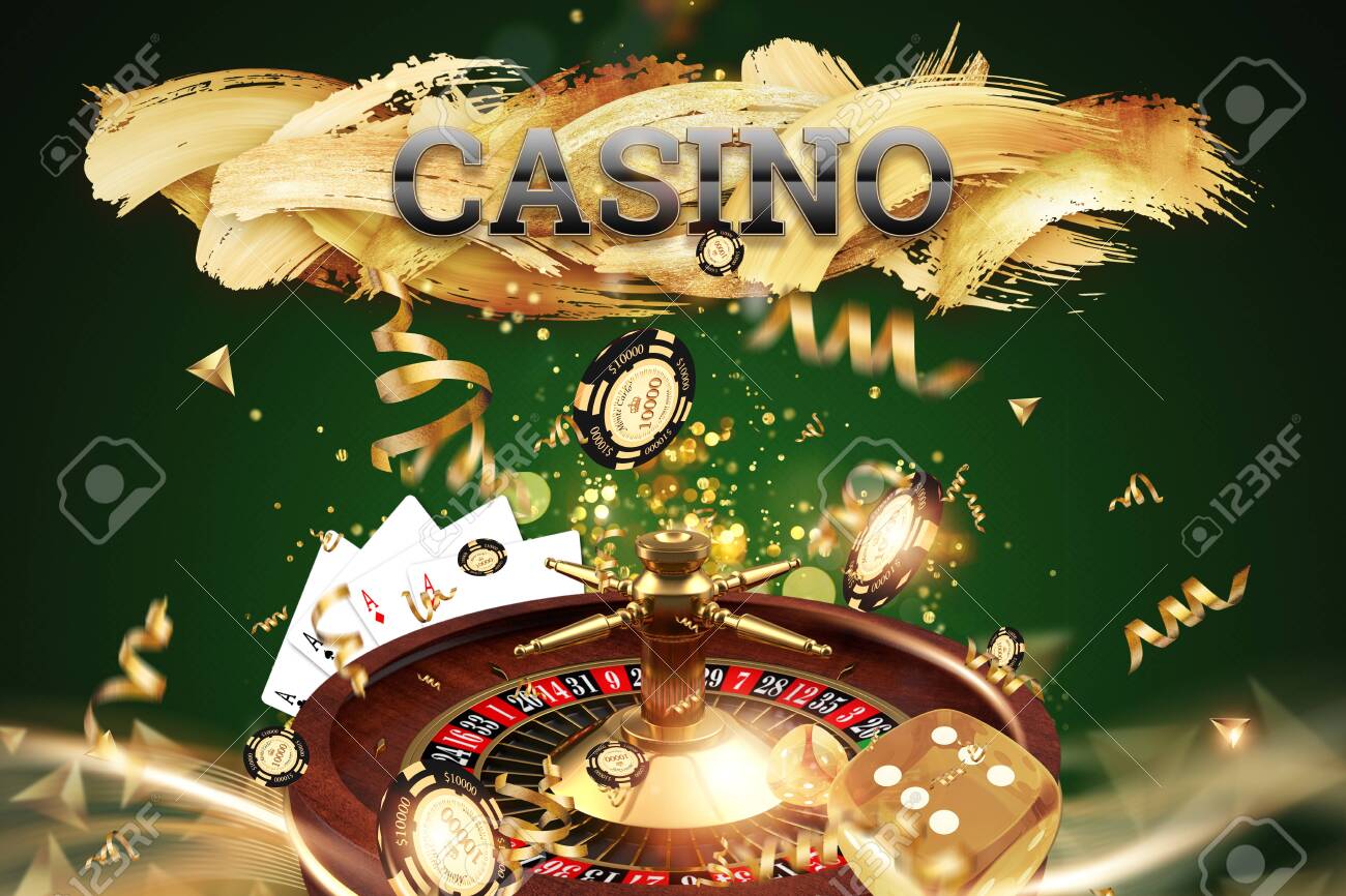 창조적 인 배경, 비문 카지노, 룰렛, 도박 주사위, 카드, 녹색 배경에 카지노 칩. 도박, 카지노, 상금, 라스베가스 게임의 개념.  3D 렌더링, 3D 그림입니다. 로열티 무료 사진, 그림, 이미지 그리고 스톡포토그래피. Image 122340840