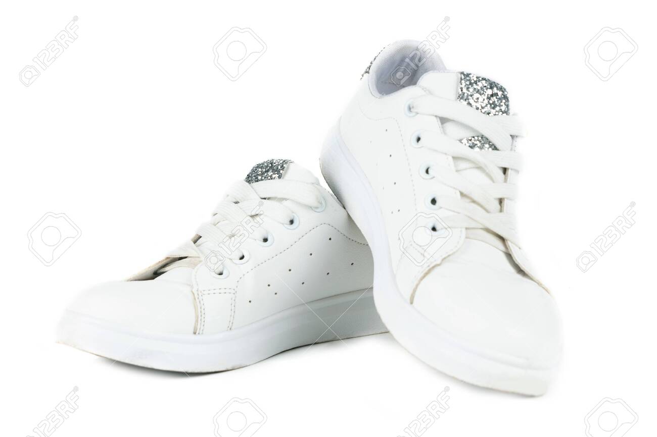 white sports shoes