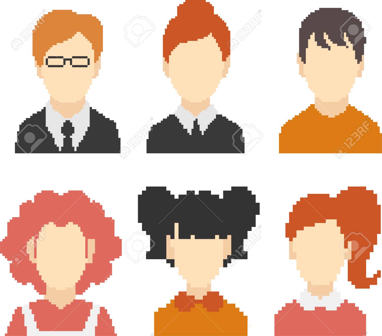 Set Of Faces In Pixel Art Style Retro 8 Bit Or 16 Bit For Your Royalty Free Cliparts Vectors And Stock Illustration Image 88846885 123rf
