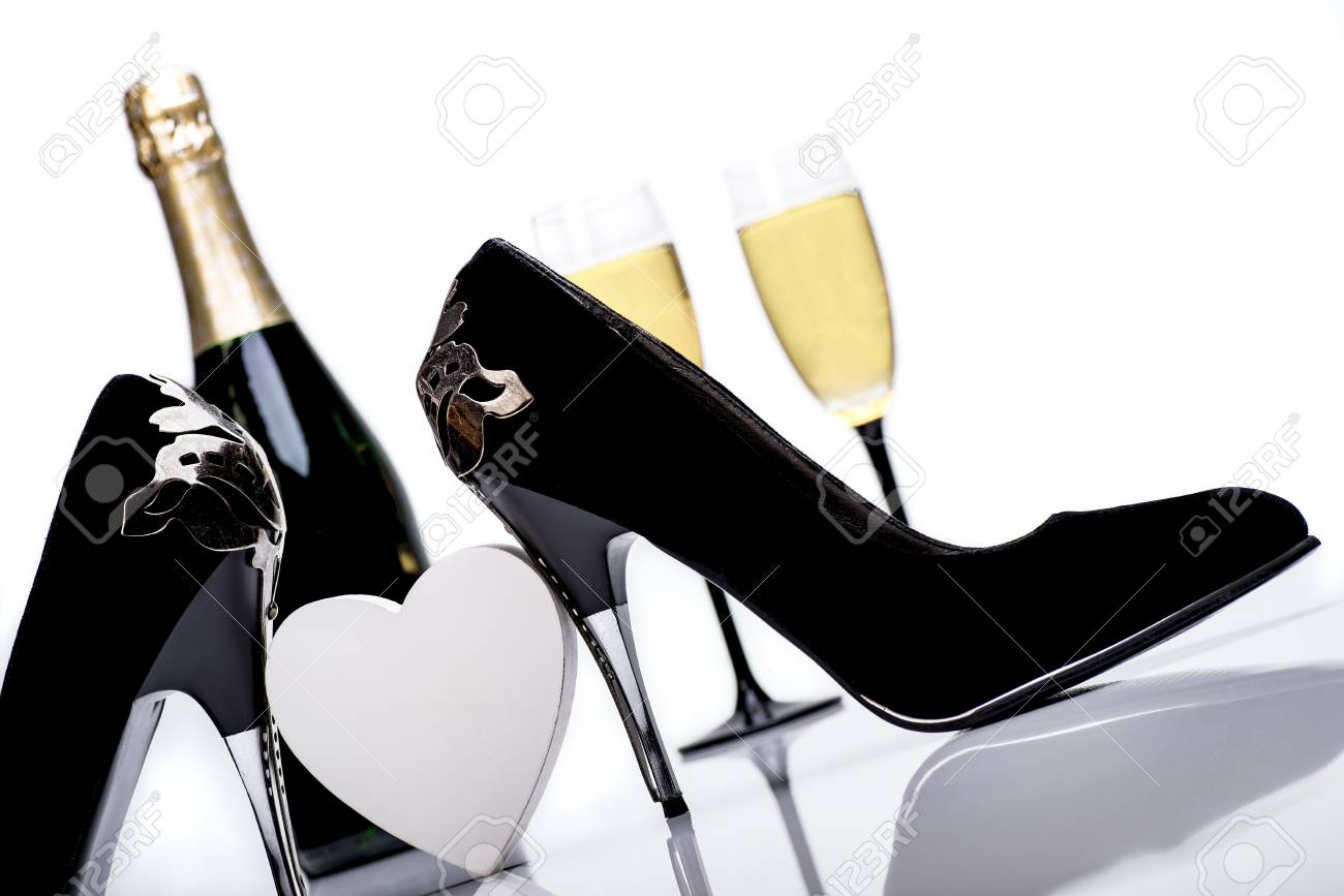 champagne stilettos