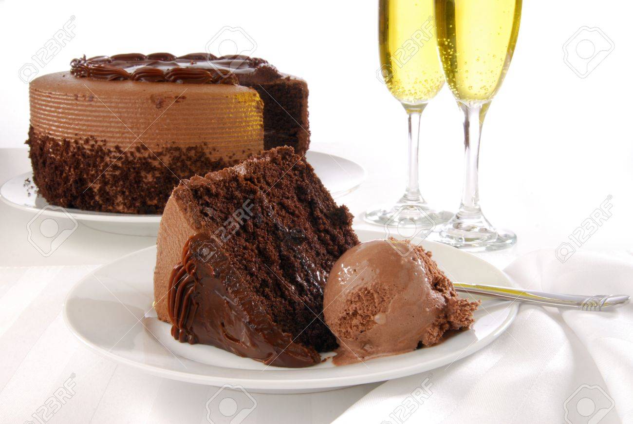 Gourmet Chocolate Cake With Champagne Stock Photo Picture And Royalty Free Image Image