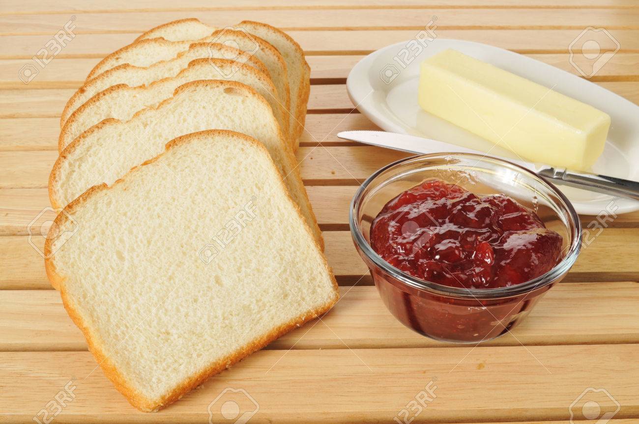 Sliced Bread With Jam And Butter Stock Photo Picture And Royalty Free Image Image