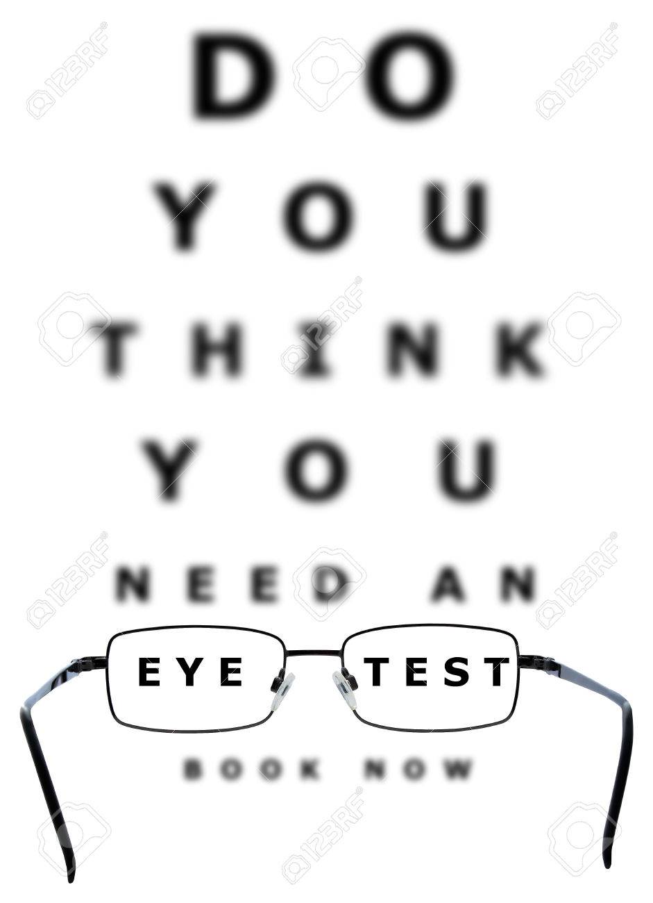 eye examination chart with all the letters blurred apart from blurry eye chart