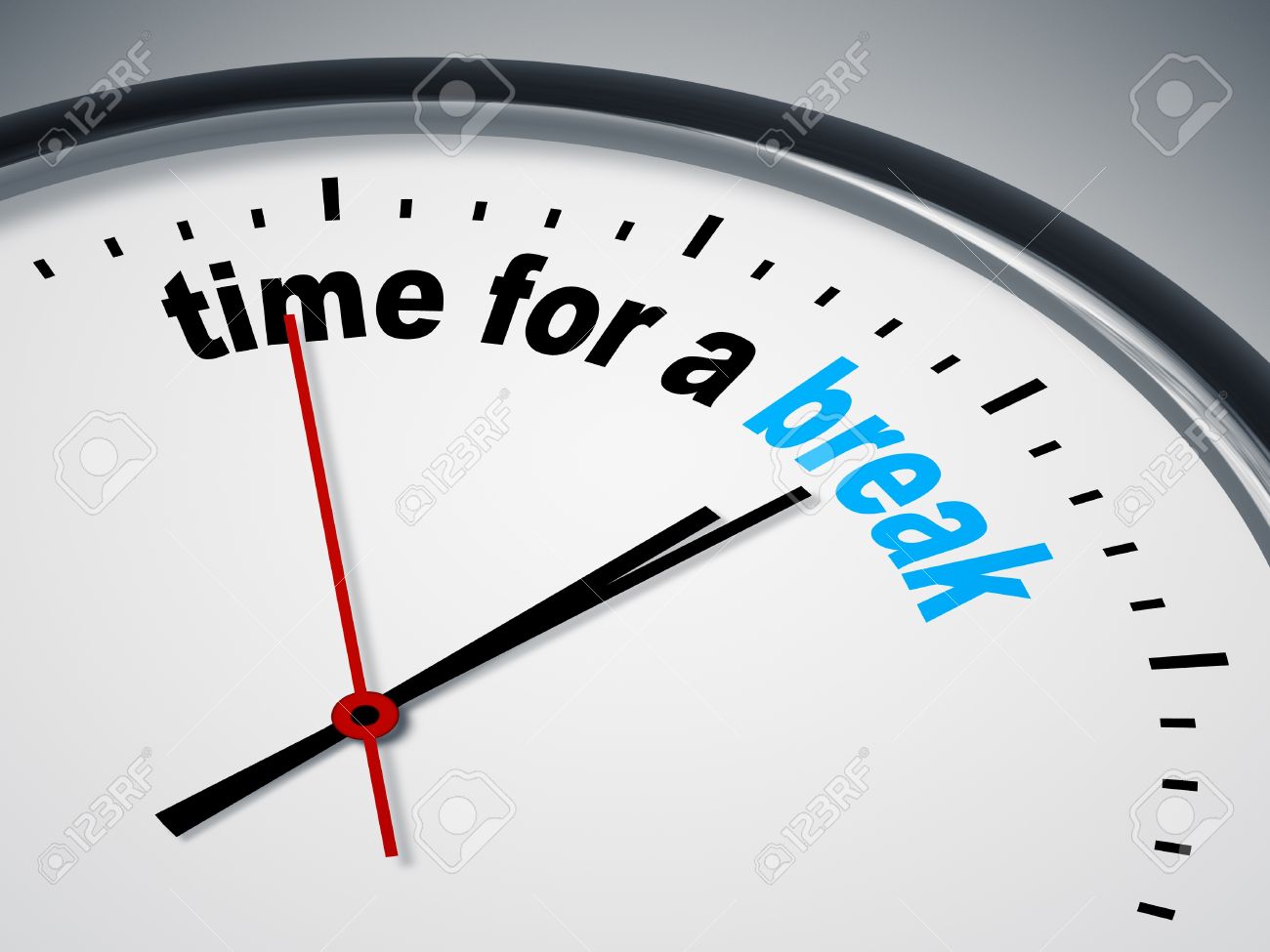 an image of a nice clock with time for a break stock photo