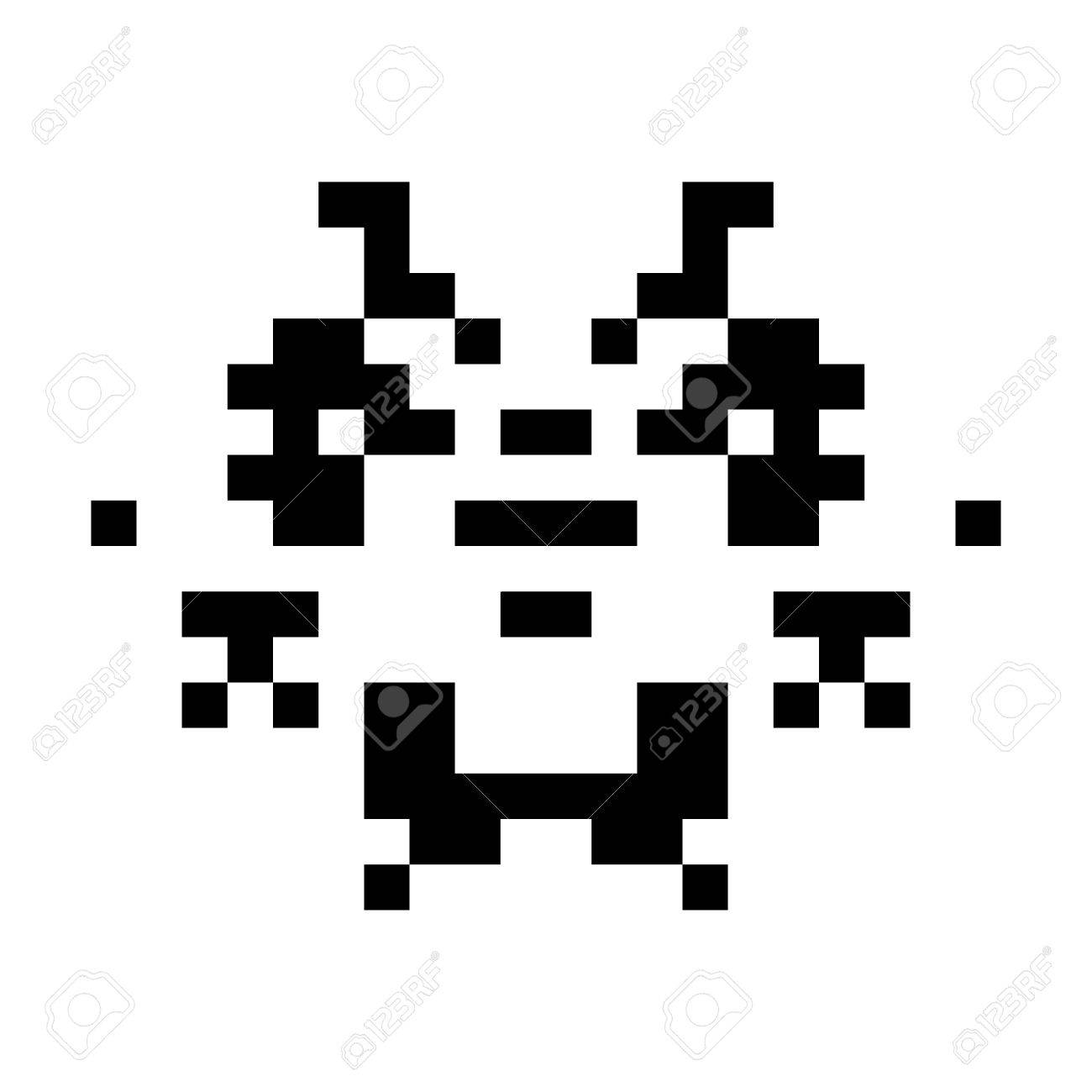 A Simple Monster Pixel Face Black And White Stock Photo Picture And Royalty Free Image Image 17386631 a simple monster pixel face black and white