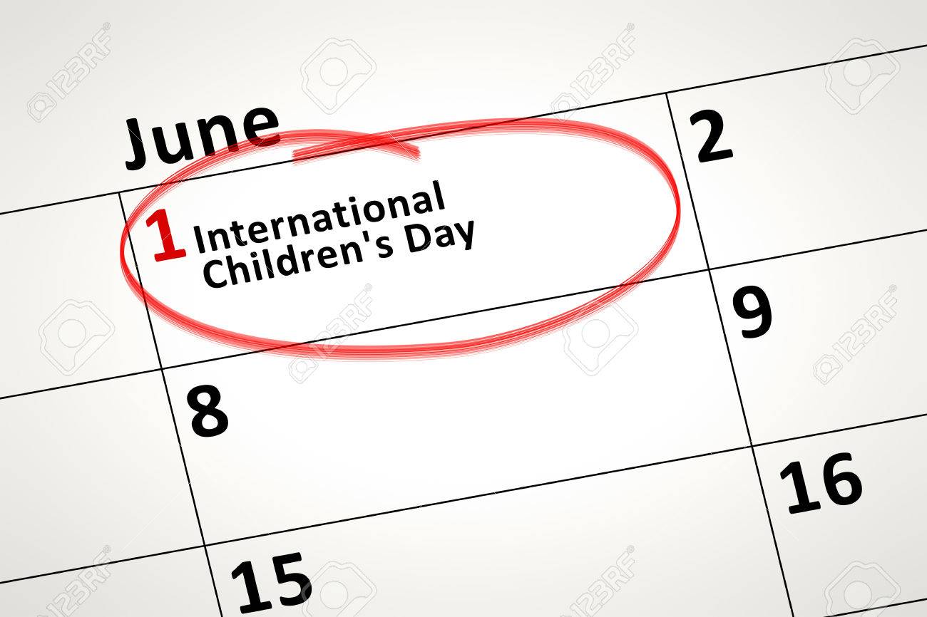 予定表の詳細の画像が表示されます 6 月第 1 回国際子供の日 の写真素材 画像素材 Image