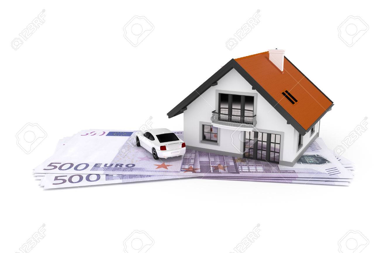 Ein Haus Und Ein Auto Uber 500 Euro Banknoten Lizenzfreie Fotos Bilder Und Stock Fotografie Image 52965668