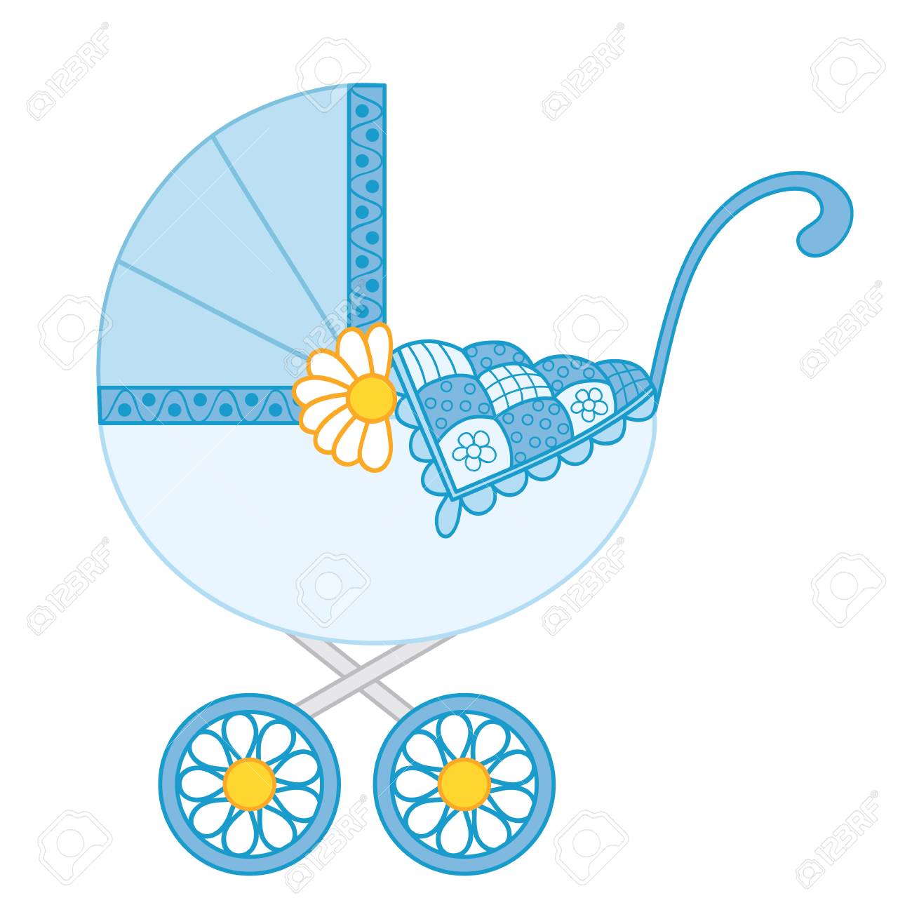 Cochecito para bebé. baby shower Ilustración del cochecito Cochecito para bebé. baby shower Ilustración del cochecito
