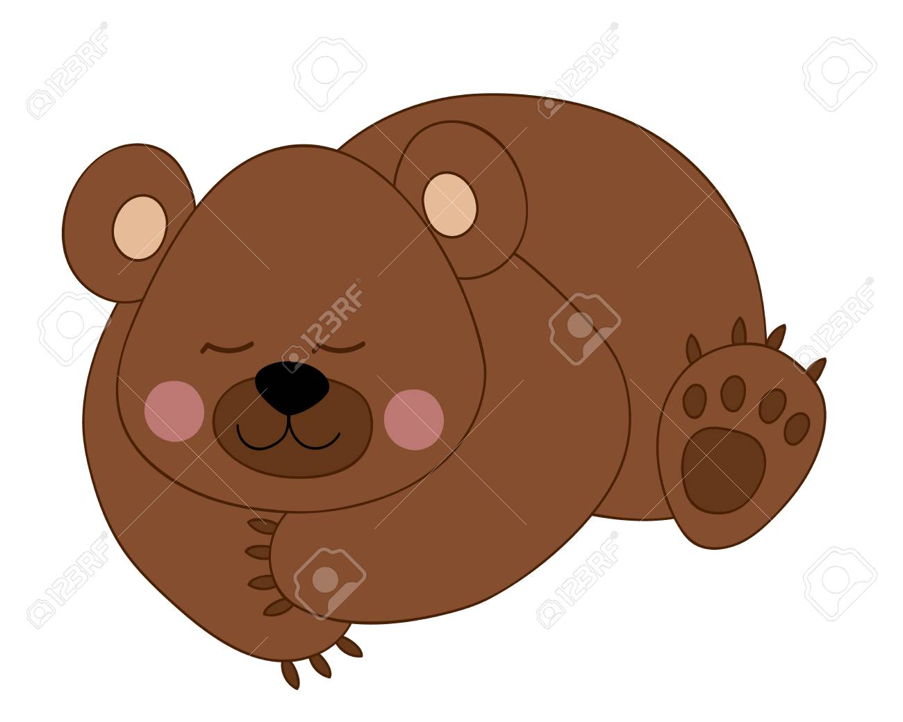 Vector Cute Cartoon Brown Bear Sleeping Vector Bear Cub Bear Royalty Free Cliparts Vectors And Stock Illustration Image