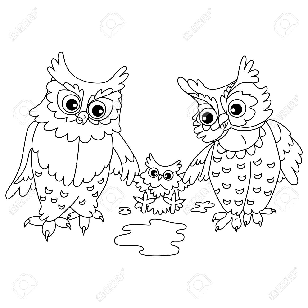 黒と白のベクトル秋かわいいフクロウ オウレットでベクトルのフクロウ フクロウ ベクトル イラストのイラスト素材 ベクタ Image