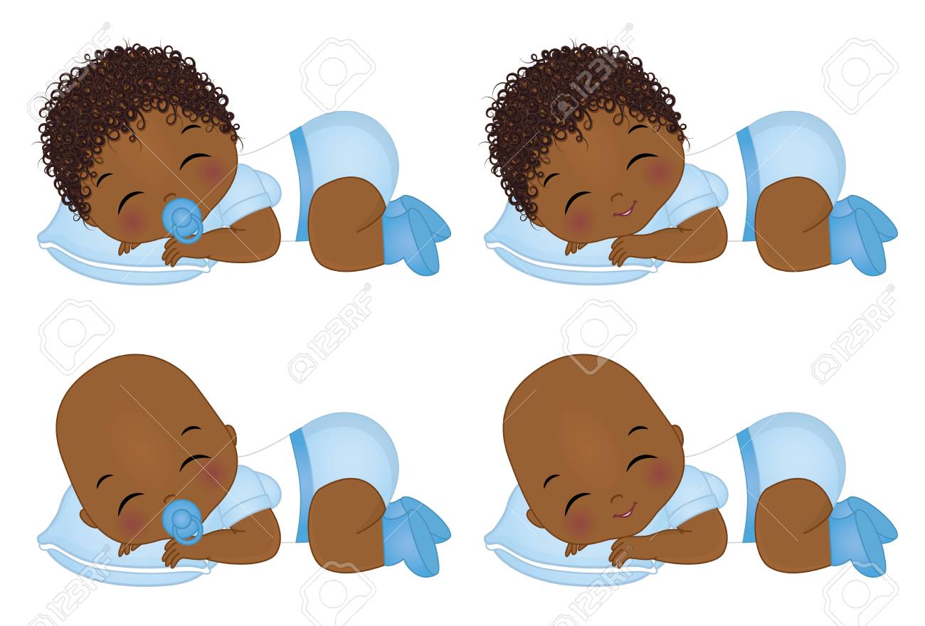 Vector Cute African American Baby Boys Sleeping. Vector Baby Boy. Vector  Baby Boy Shower. African American Baby Boys Vector Illustration Royalty  Free SVG, Cliparts, Vectors, and Stock Illustration. Image 103010343., image size:1300x880