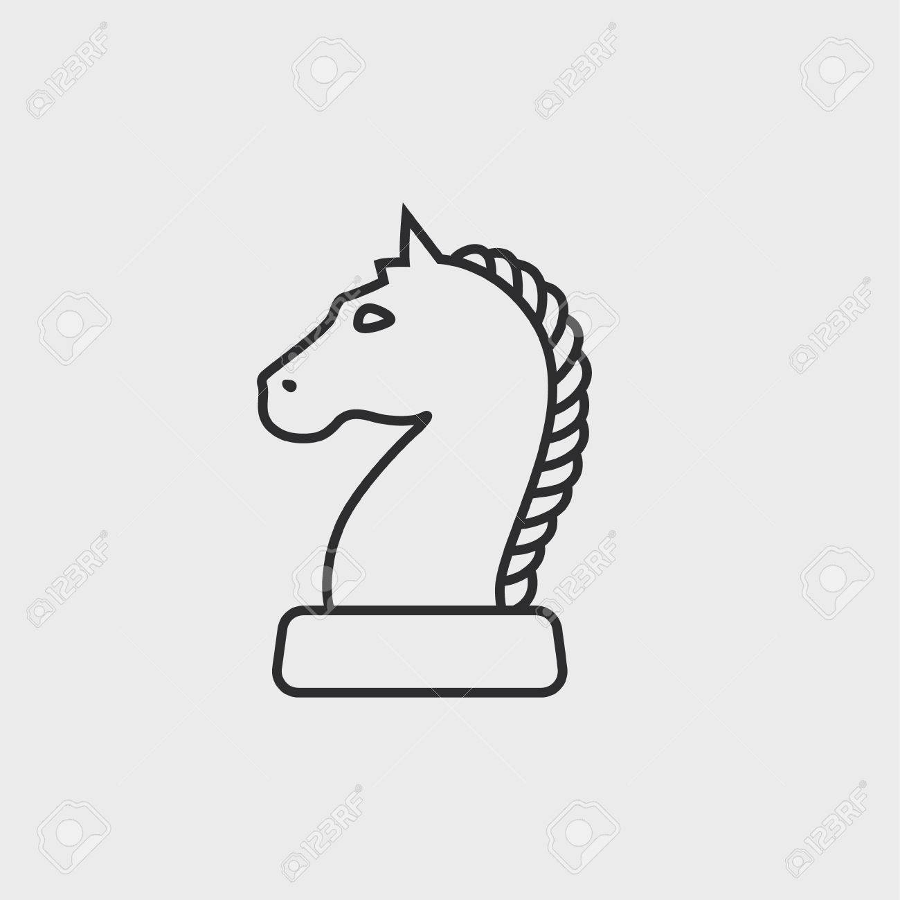 チェスのナイトのシンプルなアイコン のイラスト素材 ベクタ Image