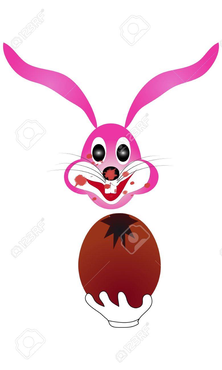 rabbit eating chocolate