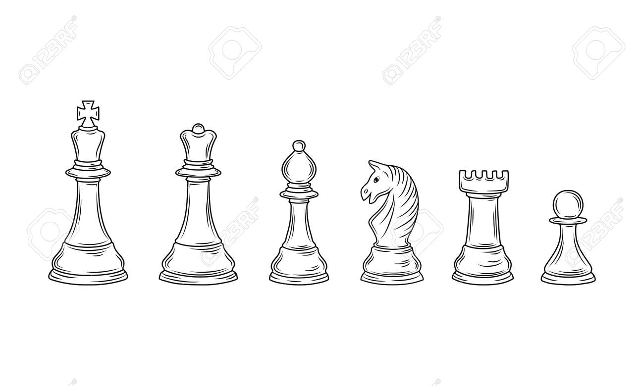 Sketch of a king chess piece Stock Vector