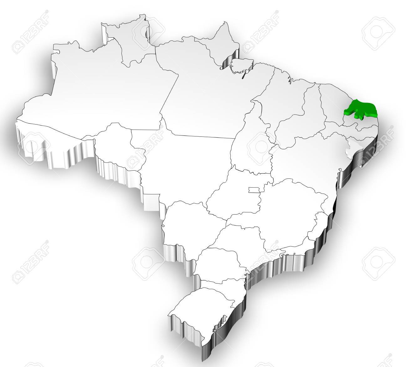 Mapa De Brasil Con Los Estados Separo Y Se Destaque En Rio Grande Norte Estado Fotos Retratos Imagenes Y Fotografia De Archivo Libres De Derecho Image 6131