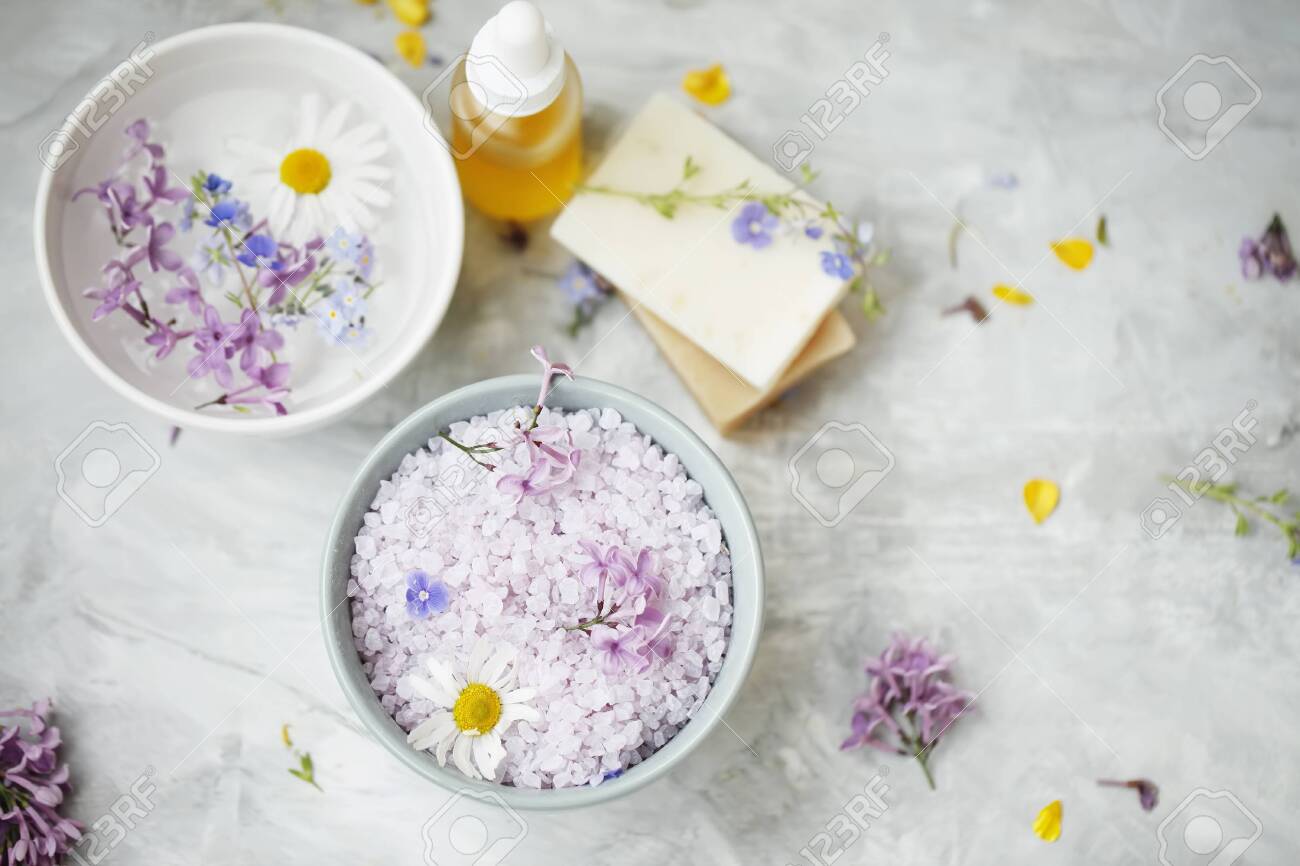 Spa Still Life With Bath Salt Spa And Wellness Treatments Top Stock Photo Picture And Royalty Free Image Image 127868096