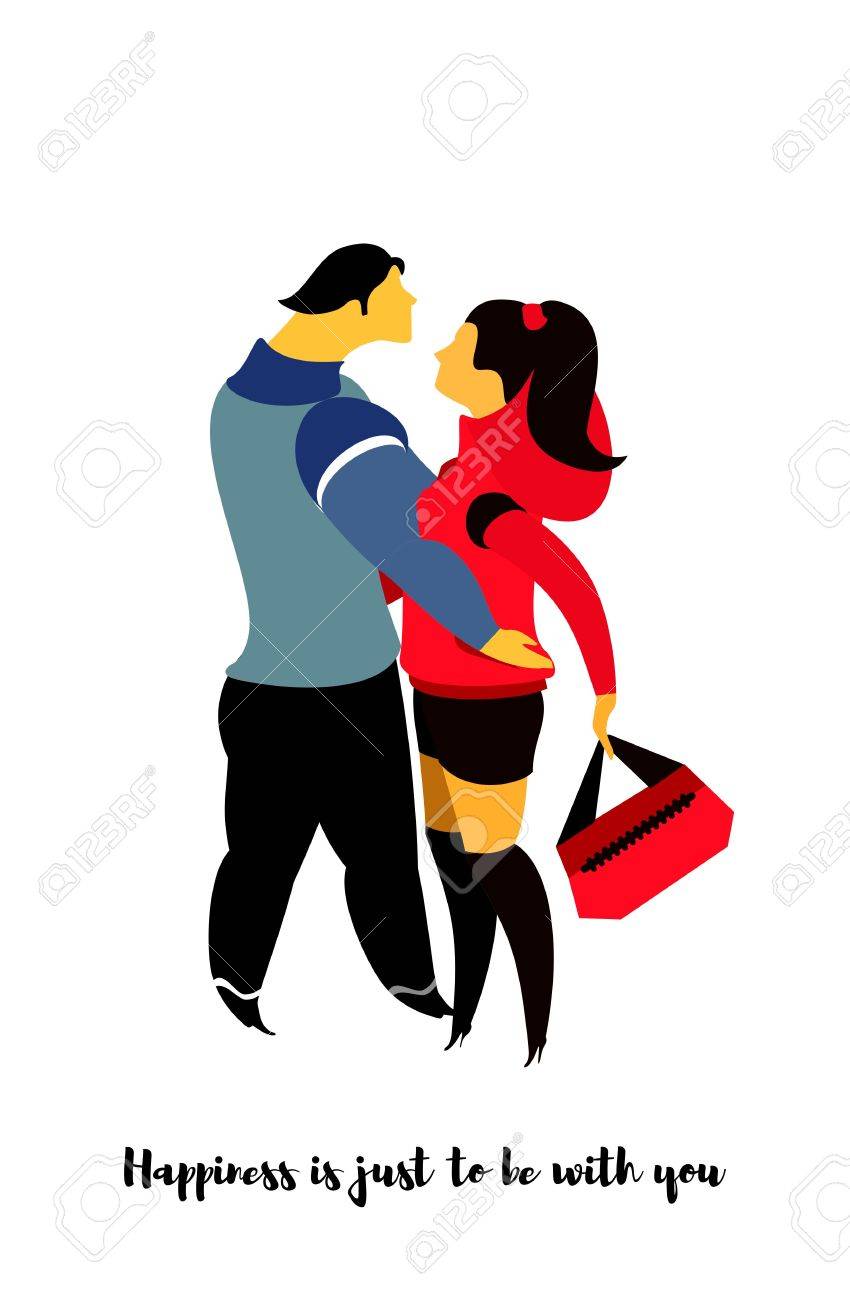 ベクトル イラスト白背景カップルさまざまな状況で恋に それを愛する 白い背景に のイラスト素材 ベクタ Image