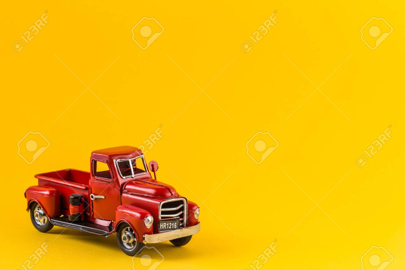 old red toy truck