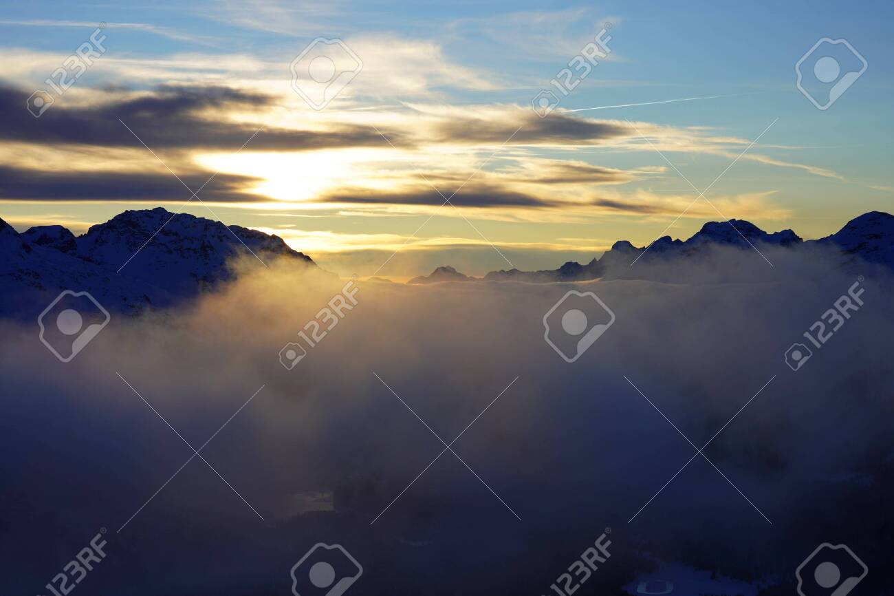 Sunset in the winter mountains, beautiful landscape - 153325146 Sunset in the winter mountains, beautiful landscape - 153325146